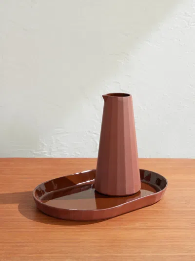 The Conran Shop Studio Word Fade Porcelain Platter And Jug Set In Brown