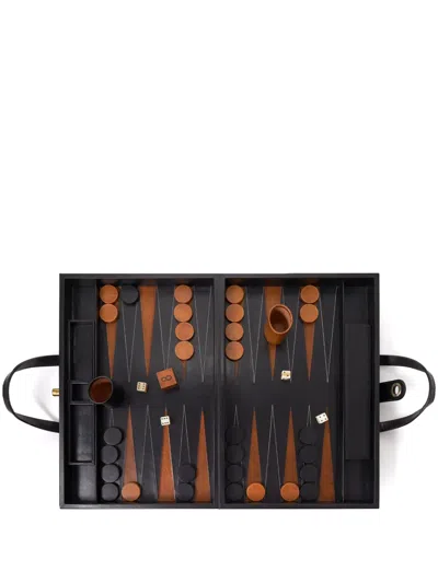 The Conran Shop Black Finish Leather Backgammon Set