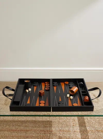 The Conran Shop Tavla Leather Backgammon Set In Black