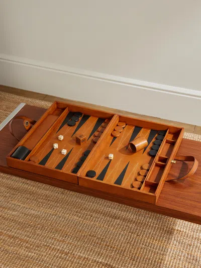 The Conran Shop Wood And Leather Backgammon Set In Brown