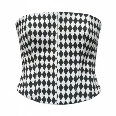 The Coolgirl Nyc Women's Black / White Jane Corset In Harlequin