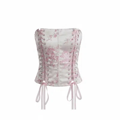 The Coolgirl Nyc Women's Gabriella Corset In Pink Plum Blossom