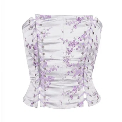 The Coolgirl Nyc Women's Gabriella Corset In Purple Plum Blossom