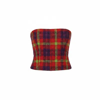 The Coolgirl Nyc Women's Green / Purple / Red Jane Corset In Punk Plaid