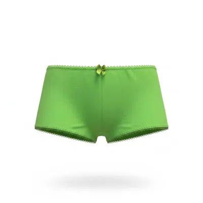 The Coolgirl Nyc Women's Jane Boyshort In Green Cotton