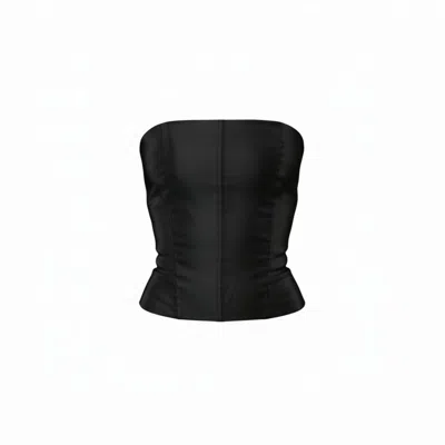 The Coolgirl Nyc Women's Jane Corset In Black Silk Faille