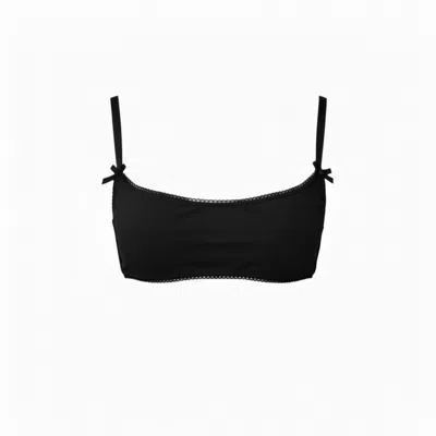 The Coolgirl Nyc Women's Jane Soft Bra In Black Cotton