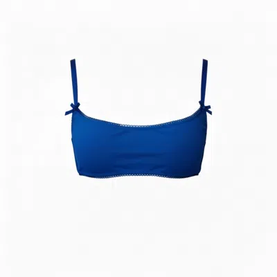 The Coolgirl Nyc Women's Jane Soft Bra In Blue Cotton