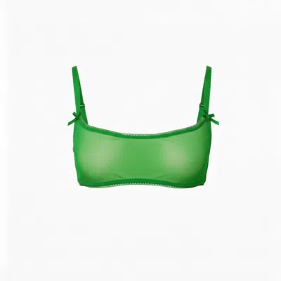 The Coolgirl Nyc Women's Jane Soft Bra In Green Mesh