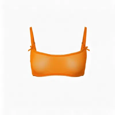 The Coolgirl Nyc Women's Jane Soft Bra In Orange Mesh