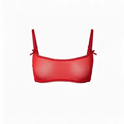 The Coolgirl Nyc Women's Jane Soft Bra In Red Mesh
