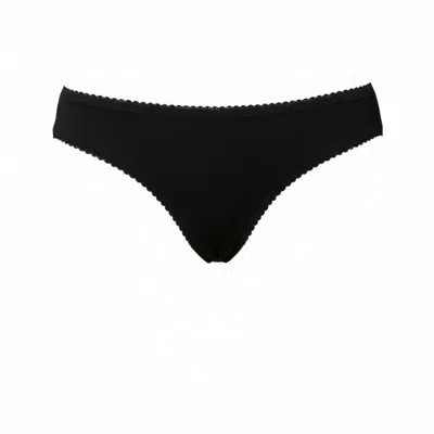 The Coolgirl Nyc Women's Jane Thong In Black Cotton