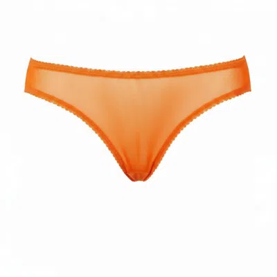 The Coolgirl Nyc Women's Jane Thong In Orange Mesh