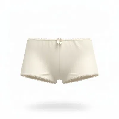 The Coolgirl Nyc Women's White Jane Boyshort In Ivory Cotton