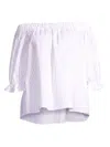 The Coop Dallas Women's Off-the-shoulder Stripe Blouse In White
