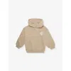 The Couture Club Kids' Brand-print Kangaroo-pocket Woven-blend Hoody 1-8 Y In Beige