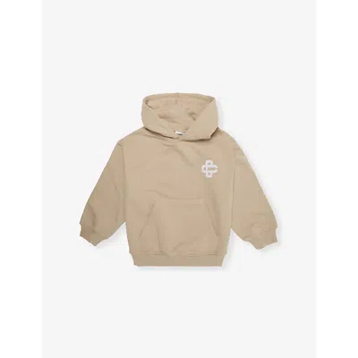 The Couture Club Brand-print Kangaroo-pocket Woven-blend Hoody 1-8 Y In Beige