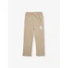 The Couture Club Kids' Beige Emblem-appliqué Straight-leg Stretch-woven Jogging Bottoms 1-8