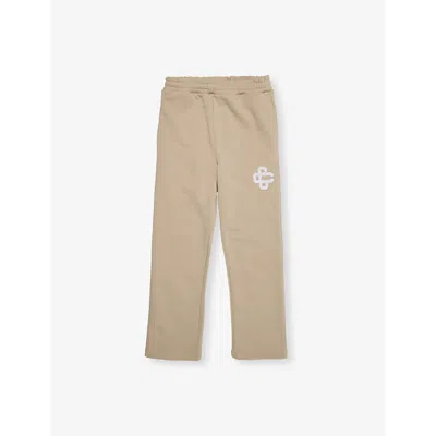 The Couture Club Kids' Beige Emblem-appliqué Straight-leg Stretch-woven Jogging Bottoms 1-8