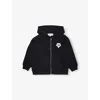 The Couture Club Kids' Black Applique-logo Relaxed-fit Cotton-blend Hoody 1-9