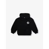 The Couture Club Kids' Brand-print Kangaroo-pocket Woven-blend Hoody 1-8 Y In Black