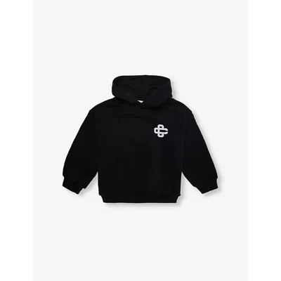 The Couture Club Brand-print Kangaroo-pocket Woven-blend Hoody 1-8 Y In Black