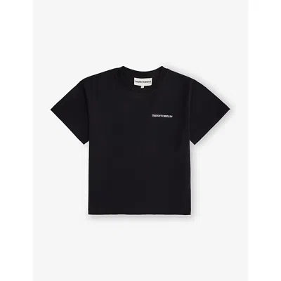 The Couture Club Kids' Black Copyright Text-print Cotton T-shirt 1-10