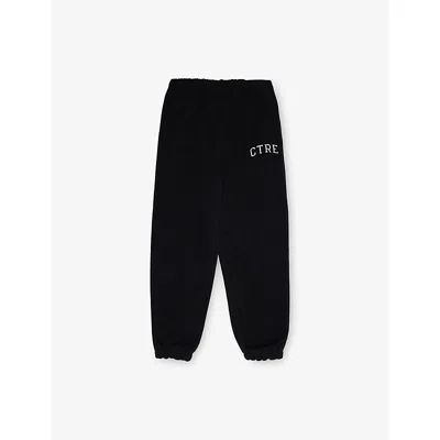 The Couture Club Kids' Black Ctre Logo-embroidered Cotton-blend Jogging Bottom