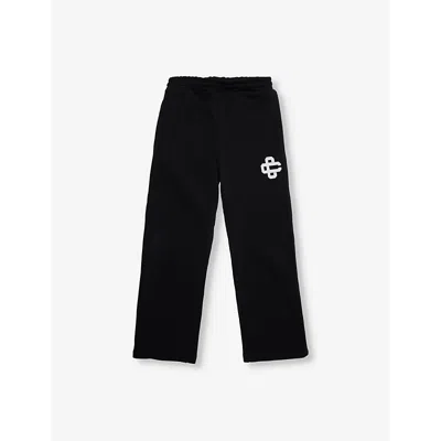 The Couture Club Black Emblem-appliqué Straight-leg Stretch-woven Jogging Bottoms 1 In Black
