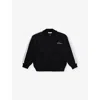 The Couture Club Kids' Black Funnel-neck Side-stripe Cotton-jersey Jacket 1-8 Y