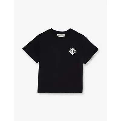 The Couture Club Kids' Black Monogram-appliqué Crewneck Cotton-jersey T-shirt 1-10