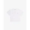 The Couture Club Brand-print Short-sleeves Stretch-woven Blend T-shirt 1-8 Y In White/pink
