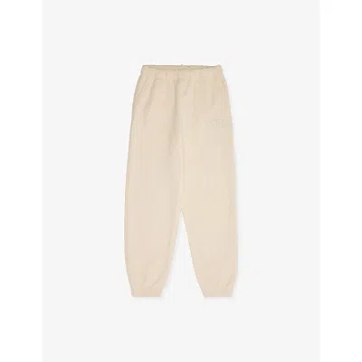 The Couture Club Kids' Buttermilk Monogram-appliqué Cotton-blend Jogging Bottoms 1-10 In Neutral
