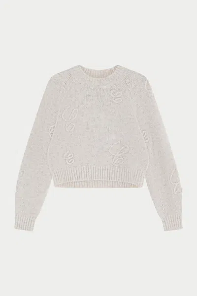 The Couture Club C Script Embroidered Oversized Emblem Jumper - Beige In Neutral