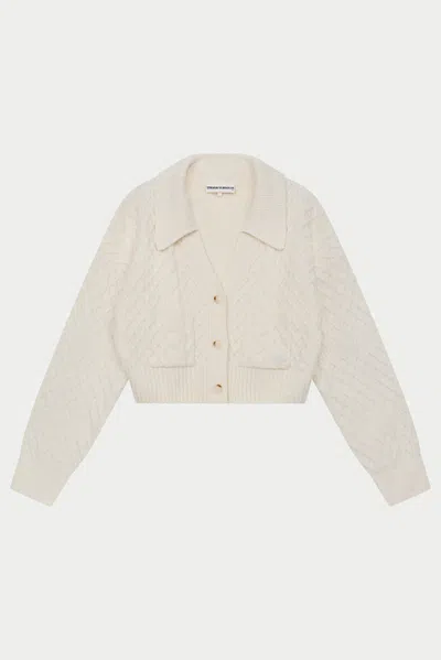 The Couture Club Cable Knit Cardigan - Off White In Neutral