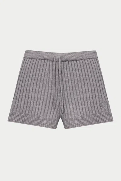 The Couture Club Contrast Knit Mini Shorts - Grey Marl In Gray