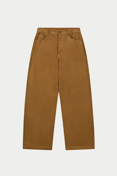 The Couture Club Cord Barrel Leg Trousers - Tan In Brown