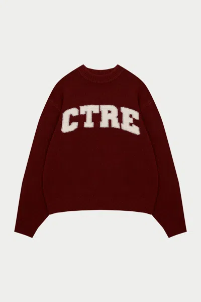 The Couture Club Ctre Knitted Sweatshirt - Burgundy