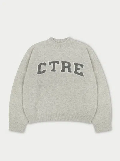 The Couture Club Ctre Knitted Sweatshirt - Grey Marl In Gray