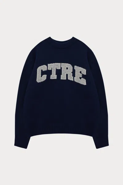 The Couture Club Ctre Knitted Sweatshirt - Navy In Blue