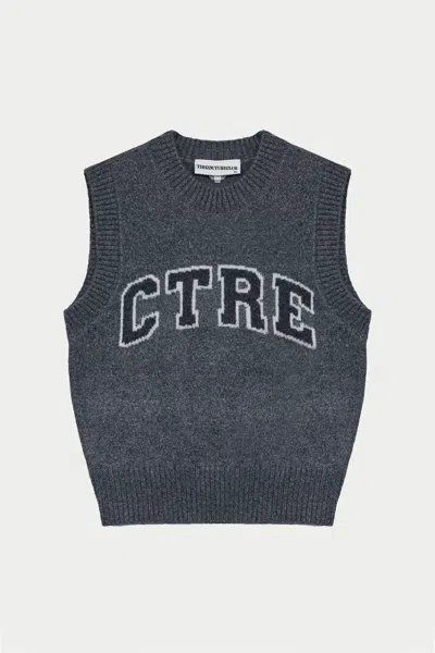 The Couture Club Ctre Knitted Vest - Grey In Gray