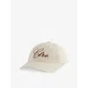 The Couture Club Womens Bone Ctre Script Cotton Cap In White