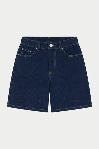 The Couture Club Denim Jorts - Indigo Wash In Blue