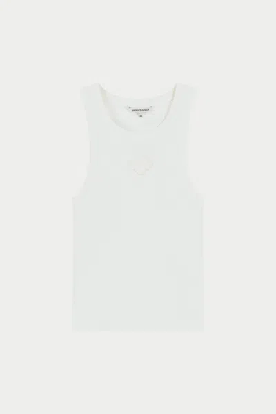 The Couture Club Emblem Rib Vest Top - Off White