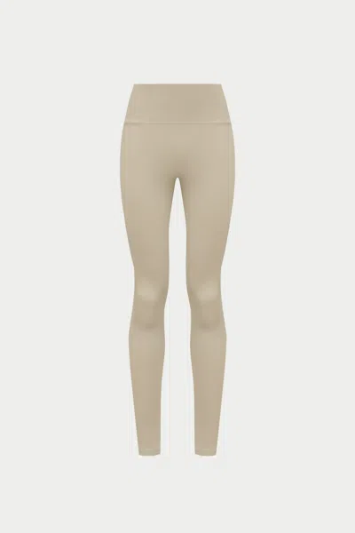 The Couture Club Emblem Stretch Sculpting Leggings - Beige In Neutral