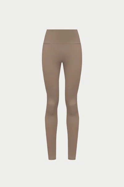 The Couture Club Emblem Stretch Sculpting Leggings - Cocoa In Brown