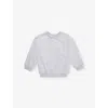 The Couture Club Kids' Embossed-branding Crew-neck Cotton-blend Sweatshirt 1-8 Y In Greymarl