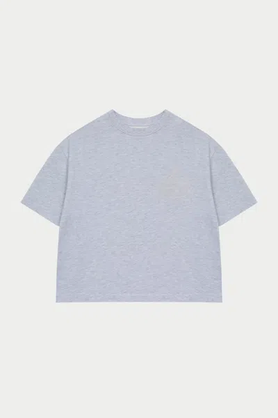 Embroidered Crest T-shirt - Grey Marl In Blue from The Couture Club