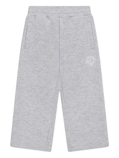 The Couture Club Kids' Embroidered-logo Trousers In Gray