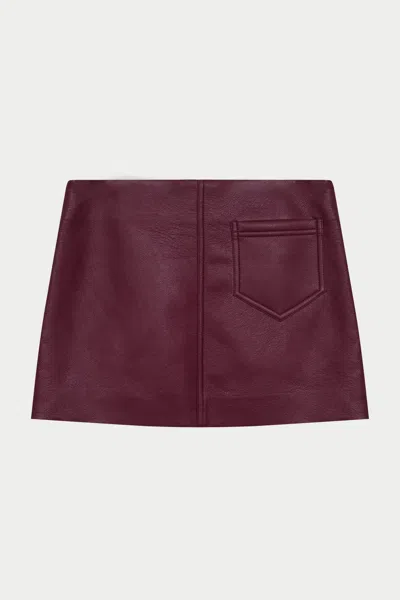 The Couture Club Faux Leather Mini Skirt - Burgundy In Brown